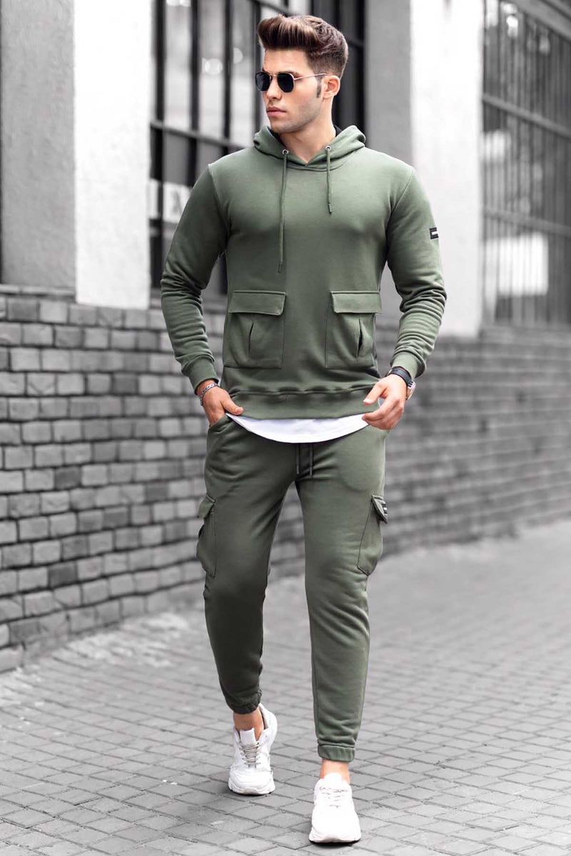 Khaki tracksuit mens sale