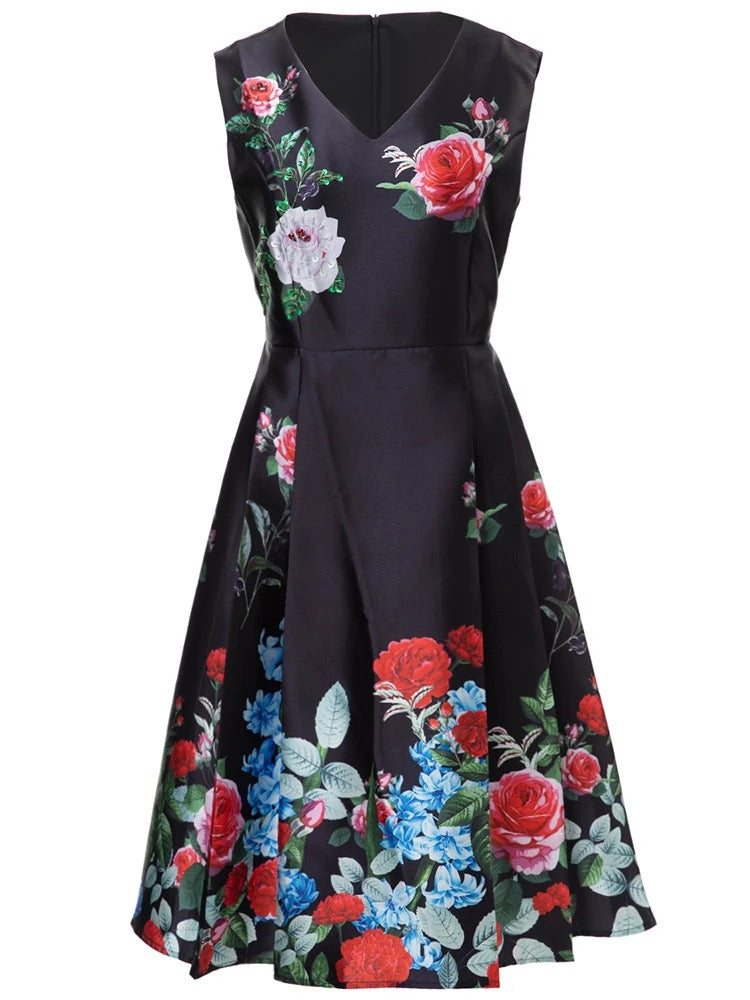 Black Mini with Red Floral Print – OPARI