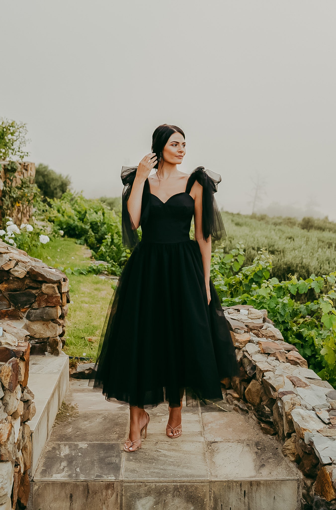 Black Evening Dresses At Edgars Tulle Dress With Shoulder Tie