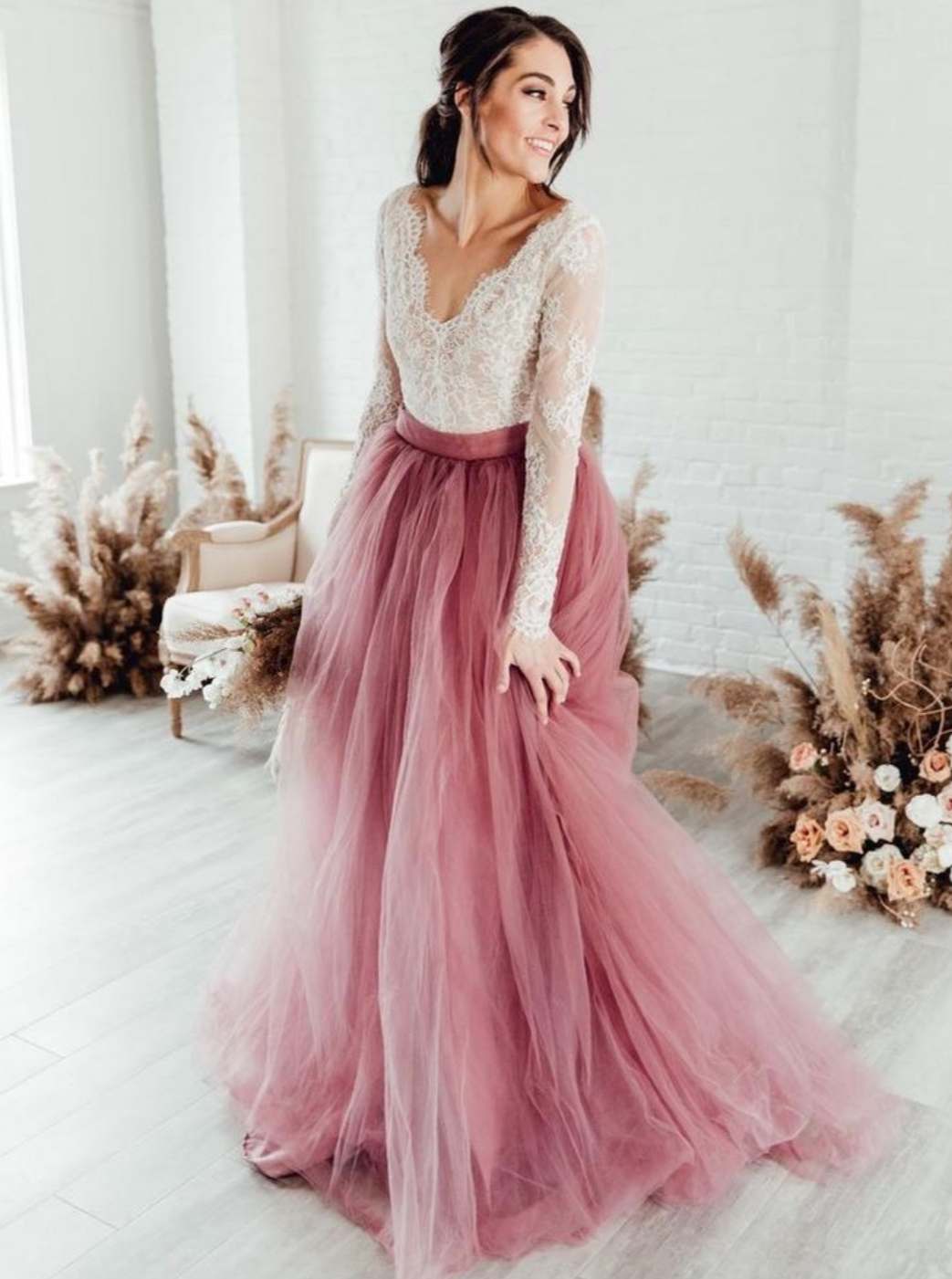 Pink tulle skirt sales long