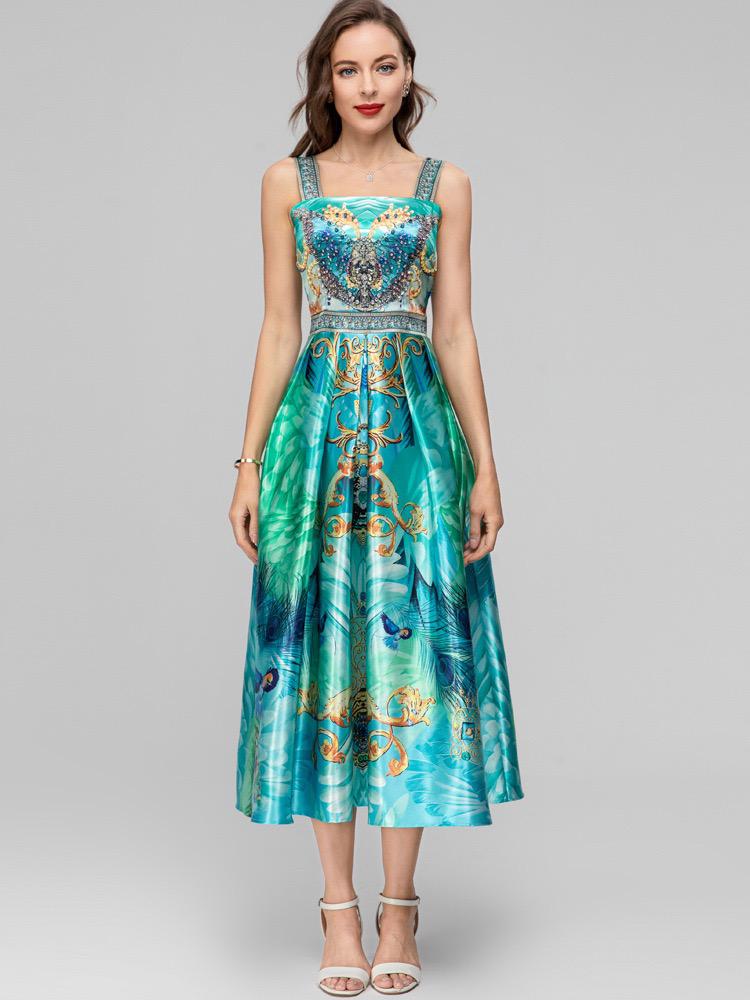 Turquoise Midi Dress – OPARI